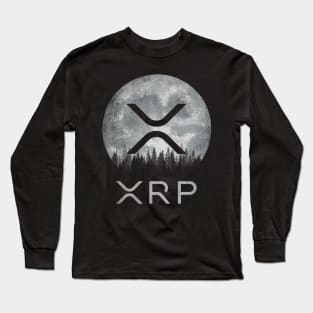 Vintage Ripple XRP Coin To The Moon Crypto Token Cryptocurrency Blockchain Wallet Birthday Gift For Men Women Kids Long Sleeve T-Shirt